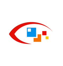 Eye vision monitor optic logo Royalty Free Vector Image