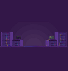 Interior server room isometric view Royalty Free Vector
