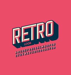 Retro style alphabet Royalty Free Vector Image