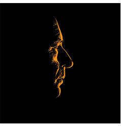 Old man is praying silhouette in backlight Vector Image