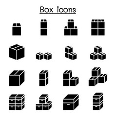 Box icon set Royalty Free Vector Image - VectorStock