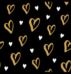 Heart symbol seamless pattern hand drawn sketch Vector Image