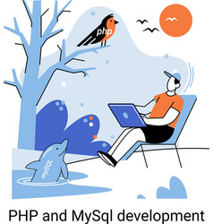 Php and mysql development software website Vector Image