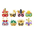 realistic venetian carnival masks venice vector image