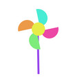 pinwheel or windmill toy spinning flat vector image