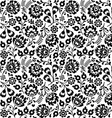 seamless polish folk art black floral pattern vector image vector image