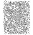 cartoon doodles football funny sketchy vector image