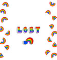 set lgbt icons flag hearts rainbow vector image