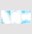 blue watercolor wash splash with golden frame 5x7 vector image