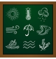 hand draw weather icon set vector image