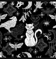seamless pattern with mystic animals vector image