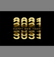 2021 golden numbers lettering from turning pages vector image