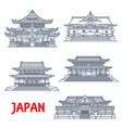 japanese religious travel landmark thin line vector image