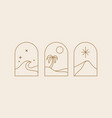 landscape nature in boho arch style vector image
