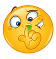 picking nose emoticon vector image