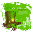 st patricks day background with hand drawn sketch vector image