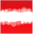 red background with white snowflakes vector image vector image
