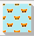 animal seamless pattern collection with fox 1 vector image