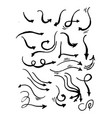 doodle set abstract line arrows with hand vector image