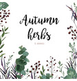 floral watercolor style card design eucalyptus vector image