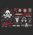 rock music set colorful logotypes vector image vector image
