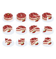 isometric cake slices festive cut vector image vector image