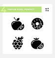 supermarket items pixel perfect black glyph icons vector image