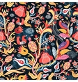 bright floral pattern with birds vector image vector image