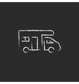 camper van icon drawn in chalk vector image vector image