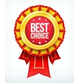 best choice gold red label with ribbons vector image