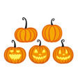 cute halloween pumpkins vector image vector image