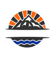 mountain and outdoor adventures logo template vector image vector image