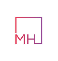 Creative initial letter mh square logo design Vector Image