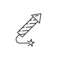 festive rocket isolated new year xmas firecracker vector image