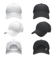 realistic a white and black textile baseball vector image vector image