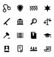 black justice icon set vector image
