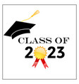 graduation class of 2023 banner with cap vector image
