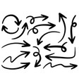 hand drawn arrows icons set isolated on white vector image