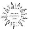 hand drawn alcohol drink bottles vector image vector image