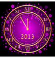 purple new year clock vector image vector image
