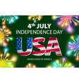 happy july 4th firework green background vector image