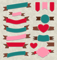 collection ribbons vintage labels geometric vector image vector image
