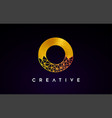 golden gold letter o beauty logo design vector image