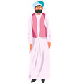 arabic male character in traditional clothing vector image