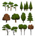 set of trees for landscape on white background vector image