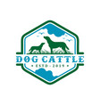 vintage cattle dog logo design template vector image vector image