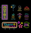 motel and disco club neon sign vector image