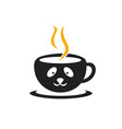 panda coffee logo design template vector image