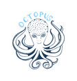 wild ocean octopus character with lettering vector image