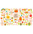 cute easter elements spring easter vector image